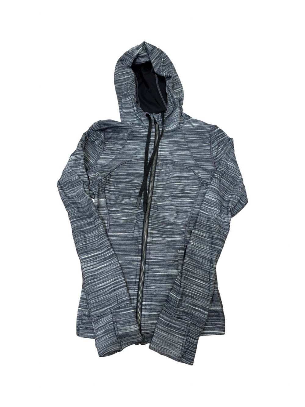 lululemon athletica Grey Striped Full-Zip Hooded Jacket